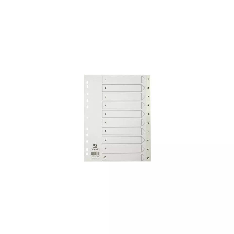Q-CONNECT intercalaires, A4, PP, 11...