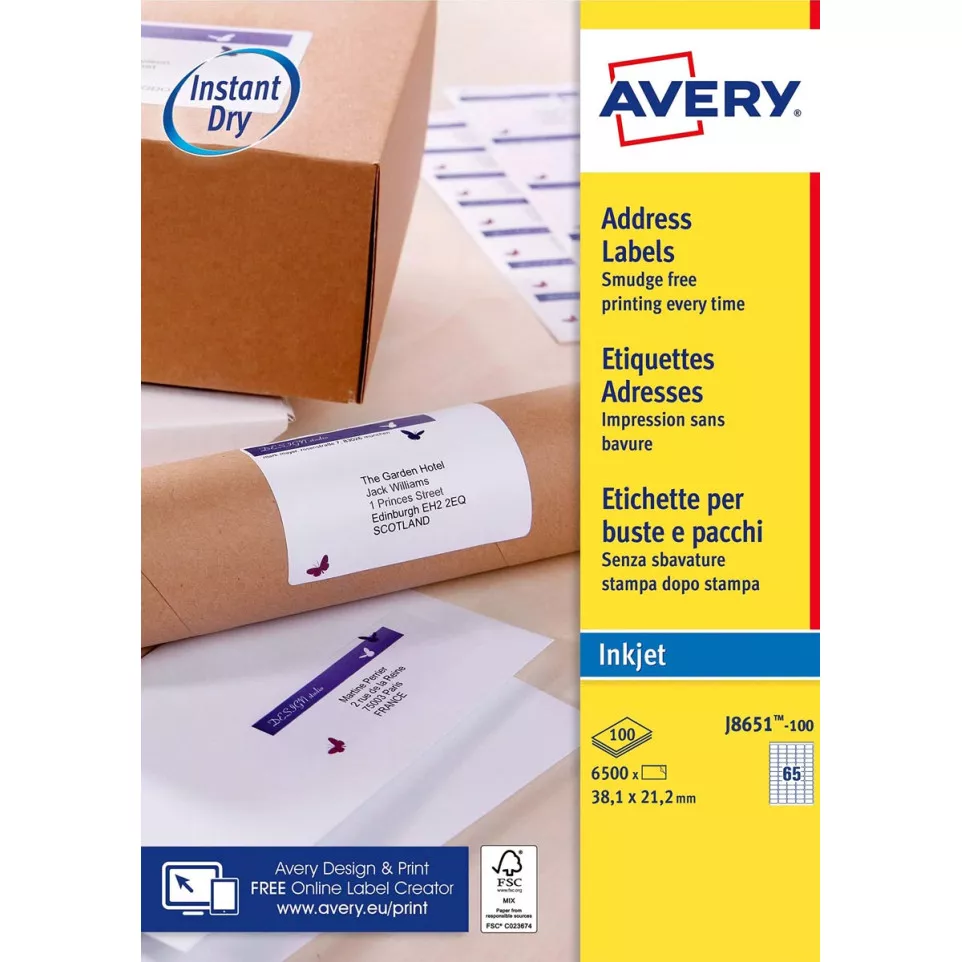 Avery Dennison QuickDry White Labels...