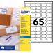 Avery Dennison QuickDry White Labels 38.1 x 21.2 mm 6,500 Pieces 65 per Sheet