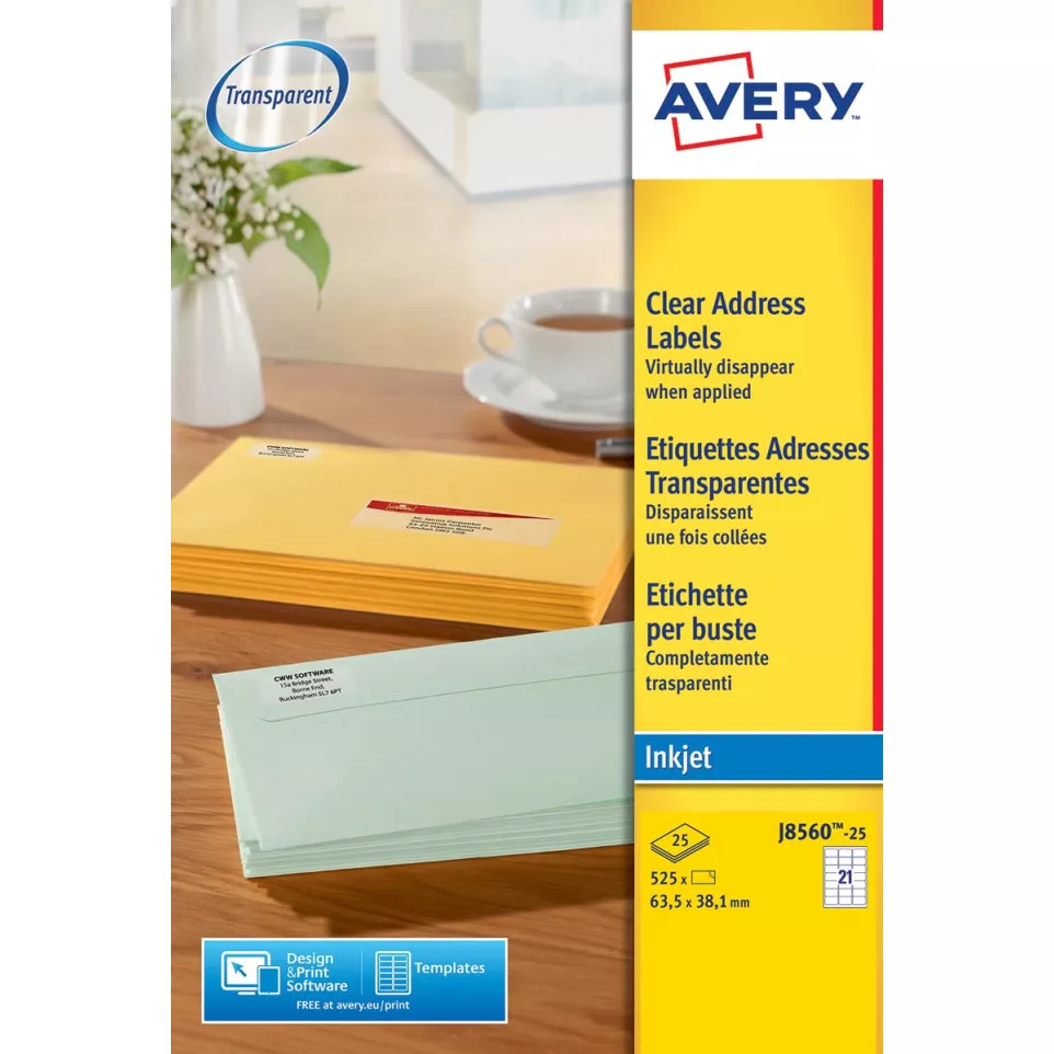 Avery Inkjet Address Labels Clear...