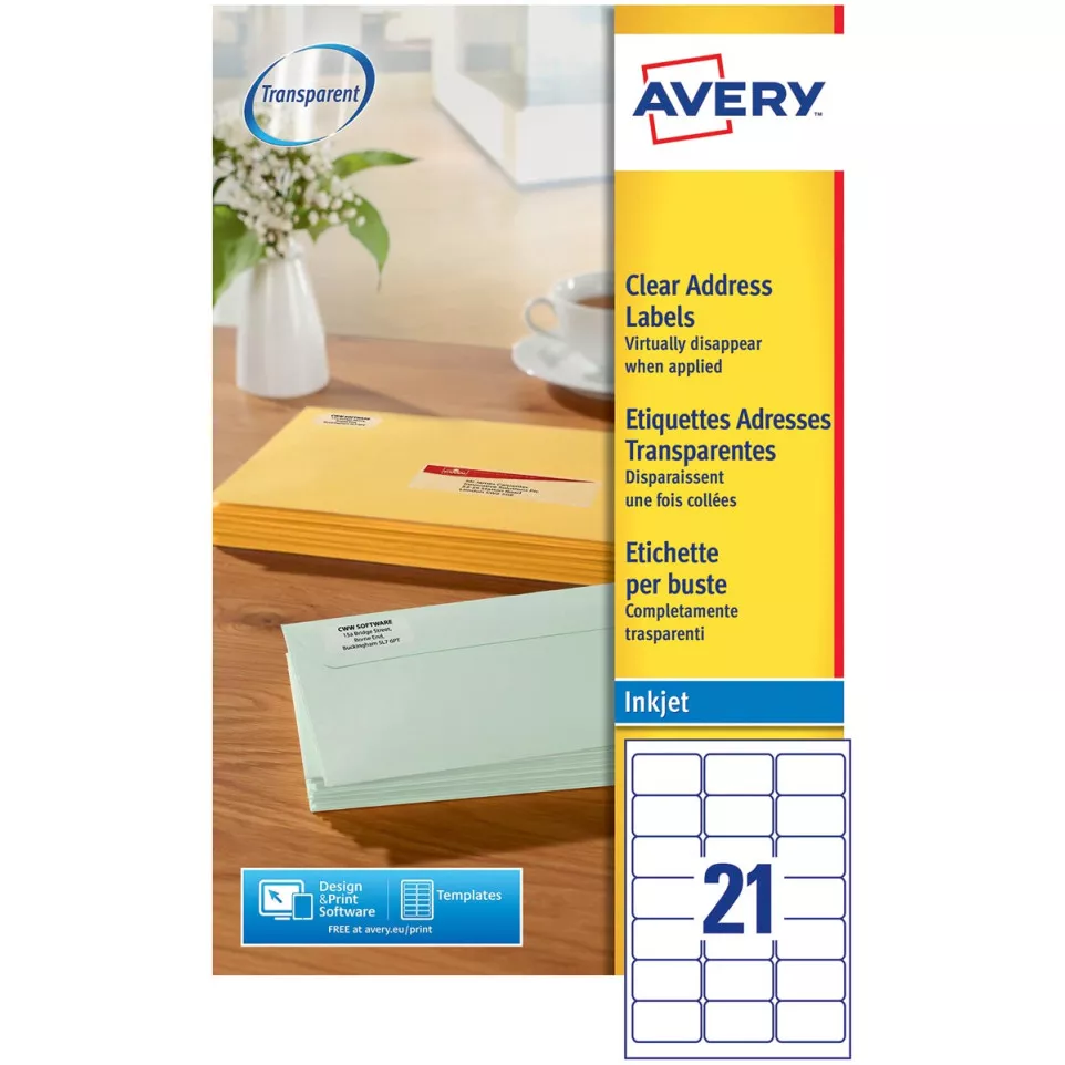 Avery Inkjet Address Labels Clear...