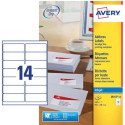 Avery J8163-10 étiquettes adresse ft 99,1 x 38,1 mm, 140 étiquettes blanc