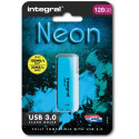 Integral USB 3.0 Neon 128GB Blue Flash Drive