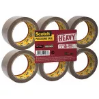 Scotch ruban d'emballage Heavy, ft 50 mm x 66 m, brun, paquet de 6 pièces