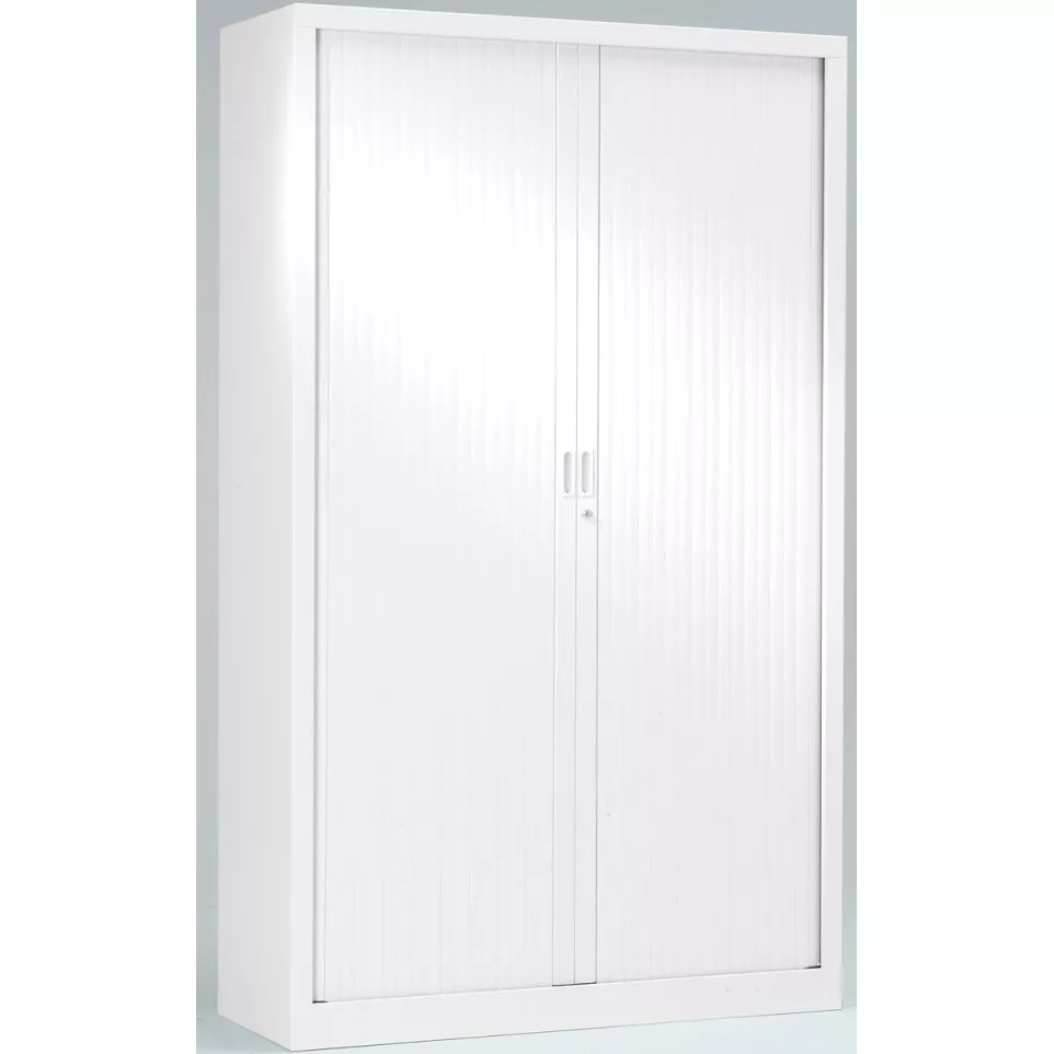 Tambour Door Cabinet, 198 cm High, White