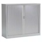 Aluminum Tambour Door Cabinet, 136 cm High