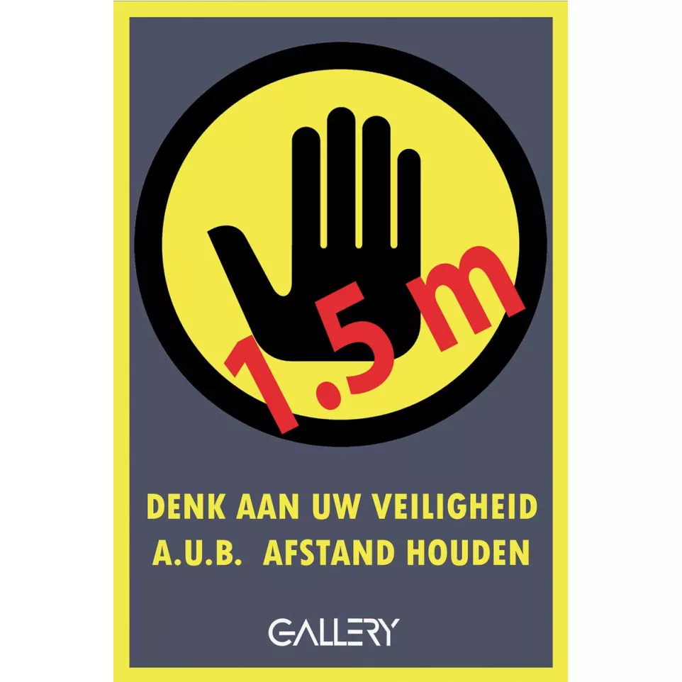 Sticker sign, warning: keep 1.5...