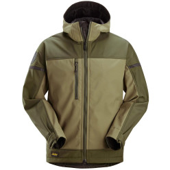 Veste softshell stretch à capuche -1226 - kaki/kaki foncé - Snickers XL / pce