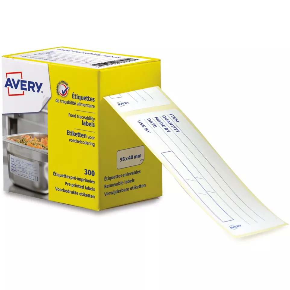Avery Food Labels, HACCP, 98 x 40 mm,...