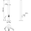 Paal met deurwig en aanslag KWS1920, H=1000mm, inox / PCE