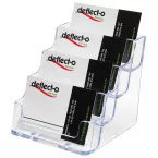 Deflecto 4-Compartment Clear Business Card Holder