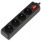 4-Socket Power Strip with Switch Black (1.5 m) per piece