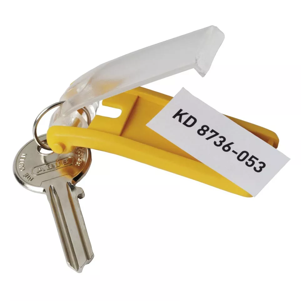 Durable Key Clip, Yellow, Pack of 6