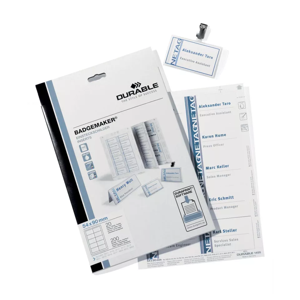 Durable badge card inserts size 54 x...