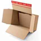 ColomPac Shipping Box CP141, size 22.9 x 16.4 x 5-11.5 cm, brown
