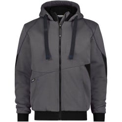 Dassy Pulse Sweatshirt Jacket with Hood Grey Black XL per Piece