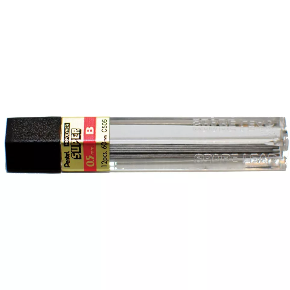 Pentel mines, 0,5 mm, 2B, étui de 12...