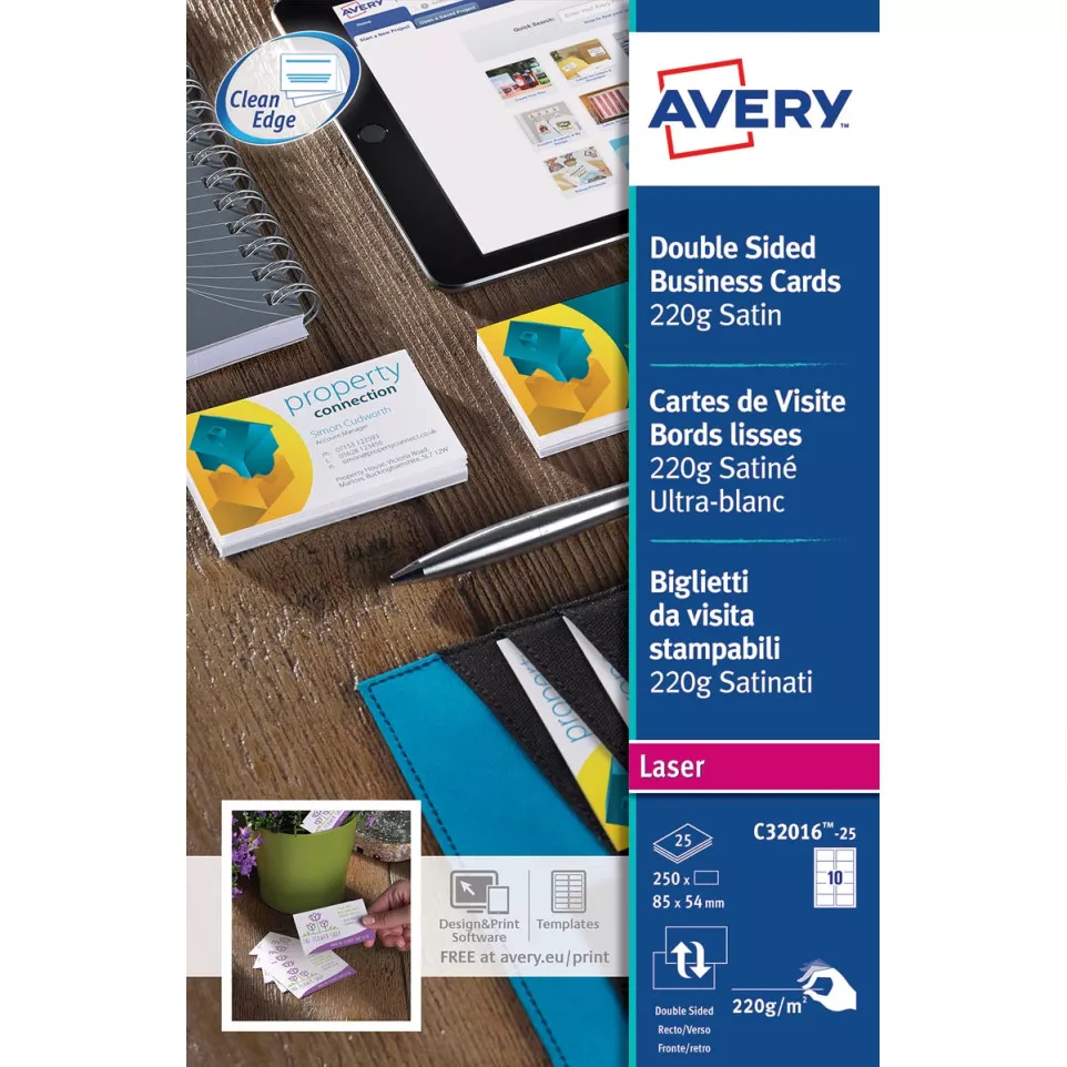 AVERY cartes de visite Quick&Clean...