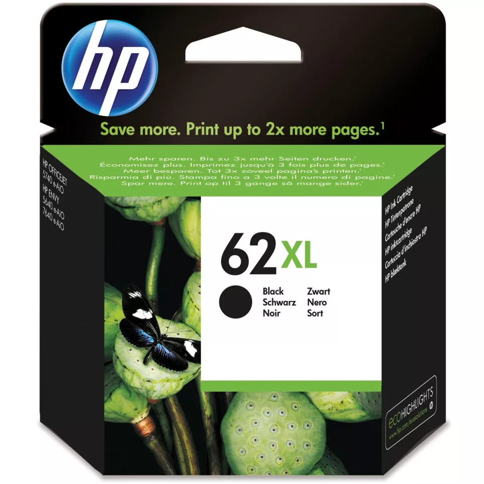 HP 62XL High Yield Black Original Ink...