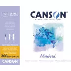 Canson Montval Watercolor Paper Block, Fine Grain, 300 gsm, 36 x 48 cm, 12 Sheets