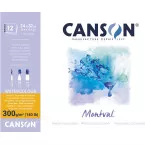 Canson Montval Watercolour Paper Pad, Cold Pressed, 300 gsm, 24 x 32 cm, Block of 12 Sheets