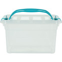 Whitefurze Carry Storage Box 13 L Transparent with Blue Handles