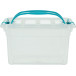 Whitefurze Carry Storage Box 13 L Transparent with Blue Handles