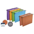 AZOR Hanging File Folders for Drawers 365 mm Center Distance Folio 30 mm Base Orange