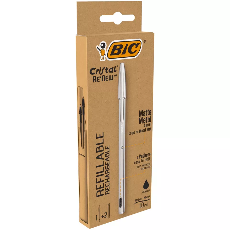 Bic stylo à bille Cristal Re-new,...