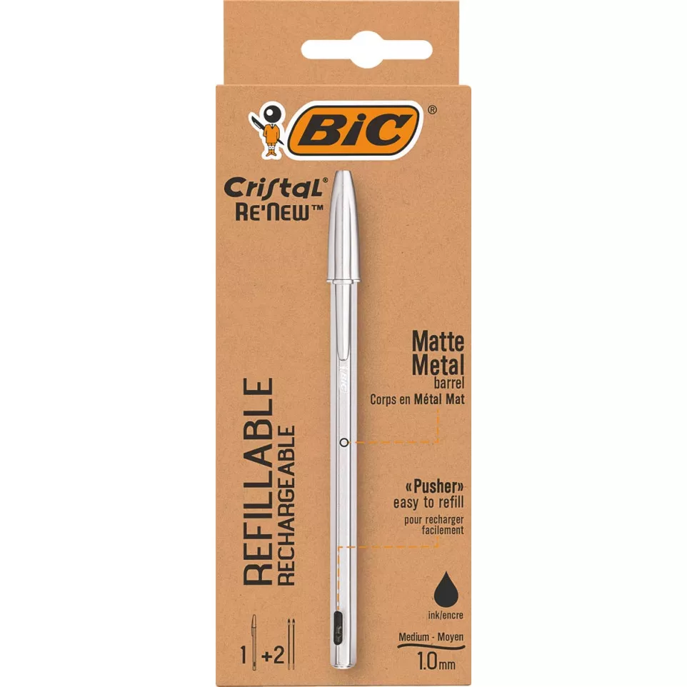 Bic stylo à bille Cristal Re-new,...