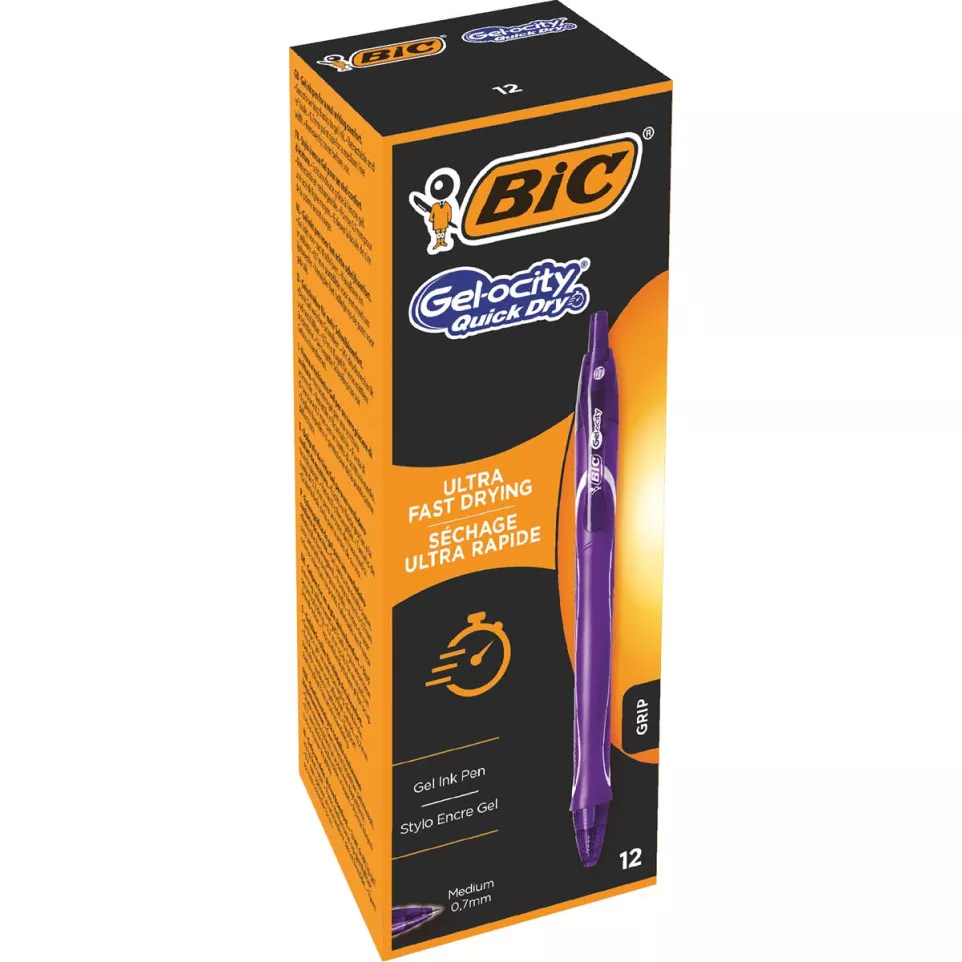Bic Gel-ocity Quick Dry gelroller, paars