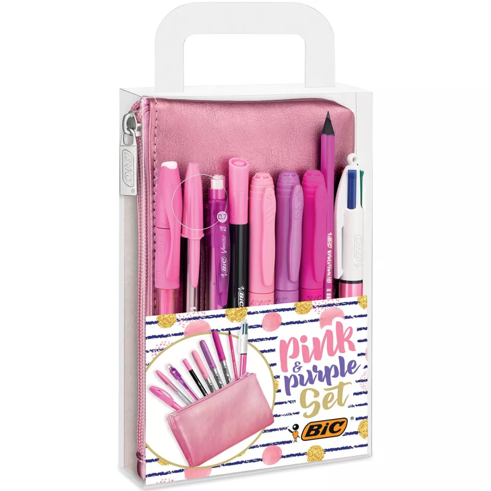 Bic Pink & Purple schrijfset 8-delig
