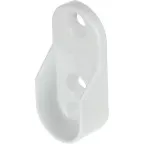 Oval Wardrobe Rail Support 30x15mm White per piece