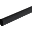 Ovale kledingstang 30x15x1,0mm mat zwart staal / 3m
