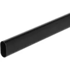 Ovale kledingstang 30x15x1,0mm mat zwart staal / 3m