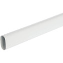 Ovale kledingstang 30x15x0,7mm wit staal / 3m