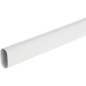 Ovale kledingstang 30x15x0,7mm wit staal / 3m