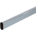 Oval Chrome Steel Wardrobe Tube 30x15x1.0mm / 3m