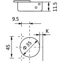 Stylish 110° Nickel Plated Concealed Hinge (Ø8x10mm) with Soft Close and Self Closing for Partial Overlay Doors