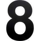 Chiffre plat 155mm noir structuré mat numéro: 8 / pce
