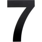Chiffre plat 155mm noir structuré mat numéro: 7 / pce