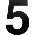 Chiffre plat 155mm noir structuré mat numéro: 5 / pce