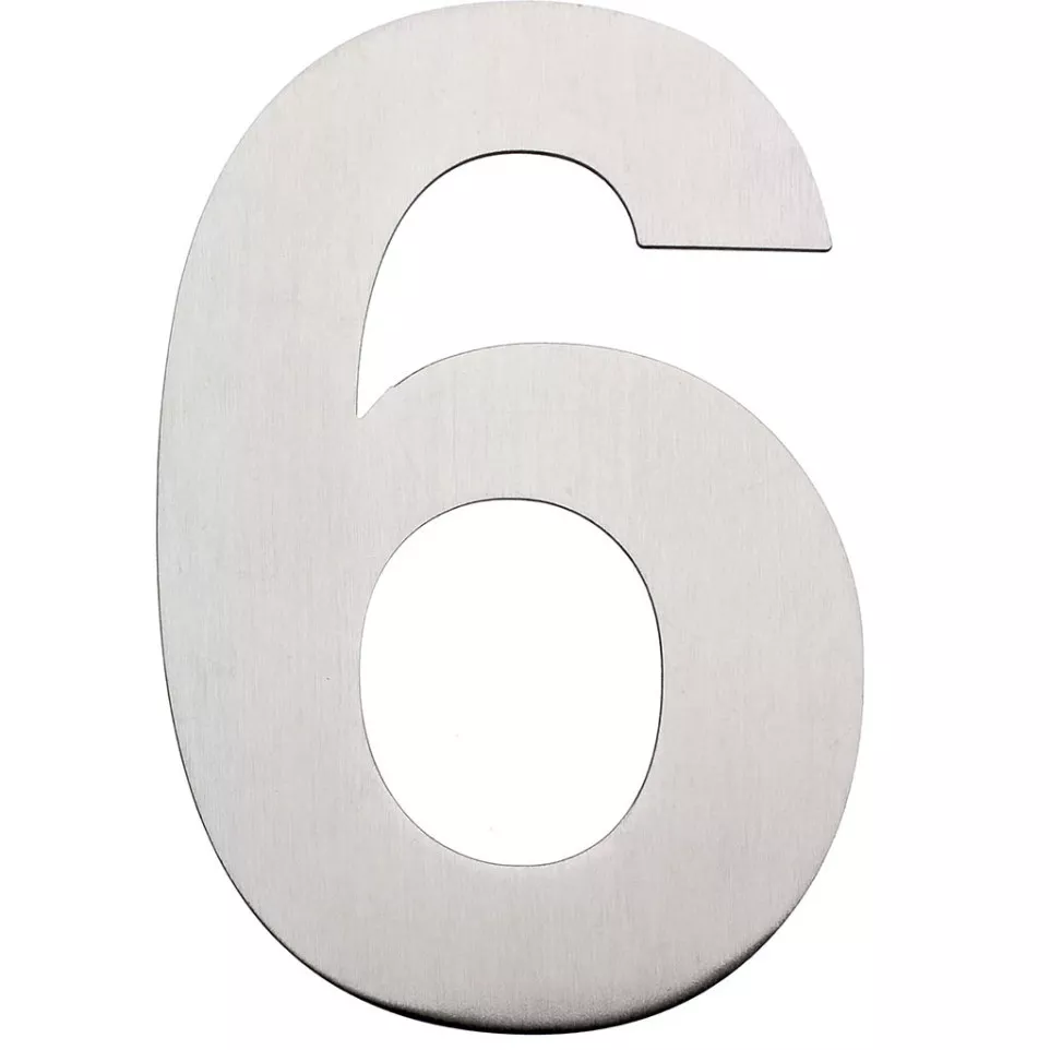 Brushed Stainless Steel Flat Number 6...