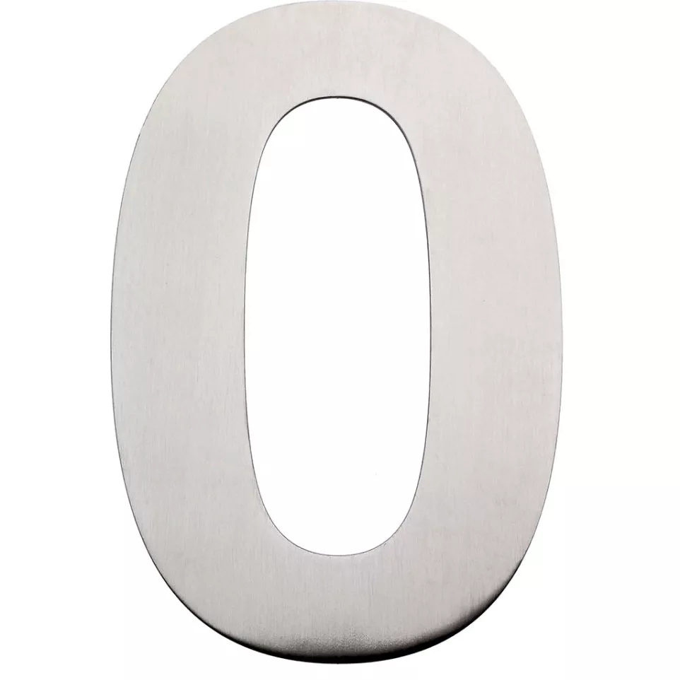 Flat Number 0 Brushed Stainless Steel...