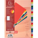 Exacompta intercalaires pour ft A4, en PP, de A à Z, 20 onglets, index, couleurs assorties