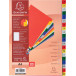 Exacompta intercalaires pour ft A4, en PP, de A à Z, 20 onglets, index, couleurs assorties