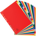 Exacompta intercalaires pour ft A4, en PP, de A à Z, 20 onglets, index, couleurs assorties