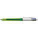 Bic Colours Fluo 4-kleurenbalpen, medium, 3 klassieke inktkleuren en een markeerstift fluo geel
