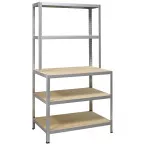 Avasco Strong Work Shelf, galvanized steel, 186 x 100 x 60/30 cm, 5 shelves