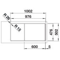 Spoelunit LANTOS 6S IF 1 kom+1 wastafel 1000x500mm gesatineerd roestvrij staal / pce